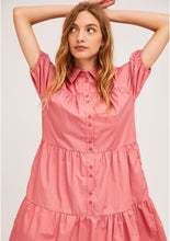 Cargar imagen en el visor de la galería, VESTIDO COSTURAS EVASÉ ROSA