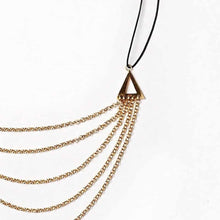 Cargar imagen en el visor de la galería, COLLAR CASCADA LATON CHAPADO ORO