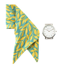 Cargar a imaxe no visor de galería, FOLLAS DE CORREA DE TECIDO DE RELOX DE PLATA