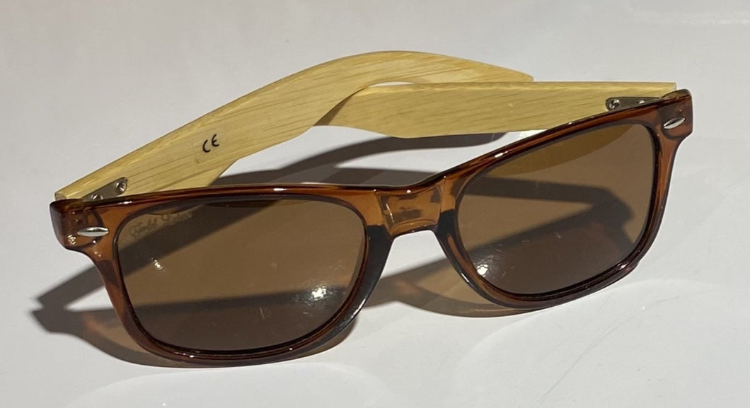 Gafas de sol Carey e madeira marrón rio polarizada